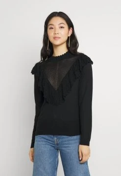 JDYSILVIA LIFE FRILL - Pullover - Black
