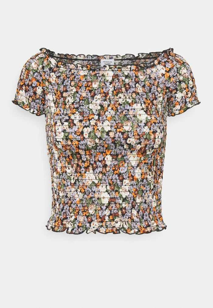 JDYBOA SMOCK - T-shirt Imprimé - Black/purple Flower 1 JDYBOA SMOCK - T-shirt Imprimé - Black/purple Flower