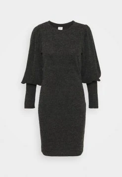 JDYEMMA PUFF SLEEVE DRESS - Robe Pull - Dark Grey Melange