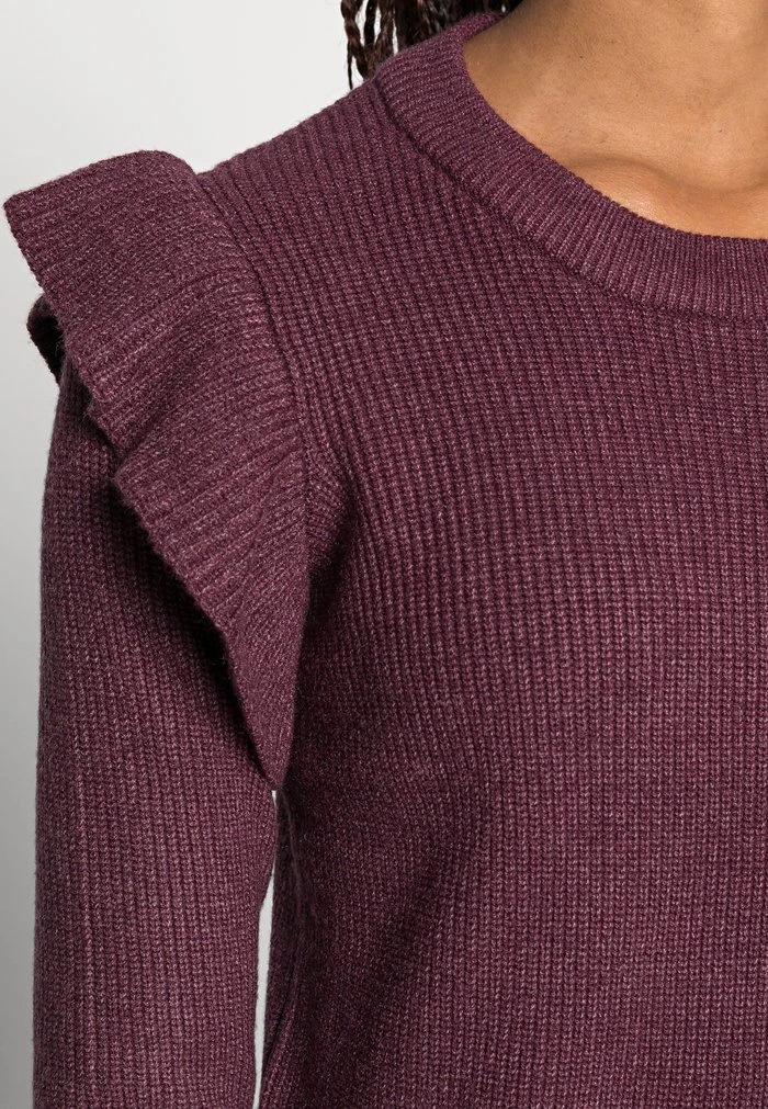 JDY WILLA FRILL DRESS - Robe Pull - Winetasting Detail Melange 5 JDY WILLA FRILL DRESS - Robe Pull - Winetasting Detail Melange – Image 5