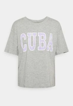 JDYTULSA LIFE - T-shirt Imprimé - Light Grey Melange