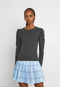 JDYCEREN PUFF SLEEVE - T-shirt à Manches Longues - Mottled Dark Grey