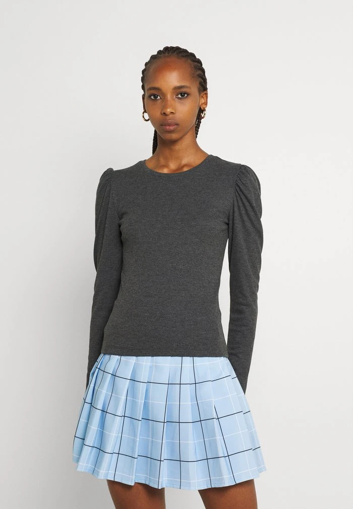 JDYCEREN PUFF SLEEVE - T-shirt à Manches Longues - Mottled Dark Grey 1 JDYCEREN PUFF SLEEVE - T-shirt à Manches Longues - Mottled Dark Grey