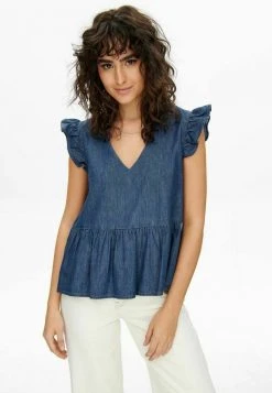 JDY RÜSCHEN - Blouse - Medium Blue Denim -JDY Soldes Magasin 1ad5042f618744b197a49308dc2330b7