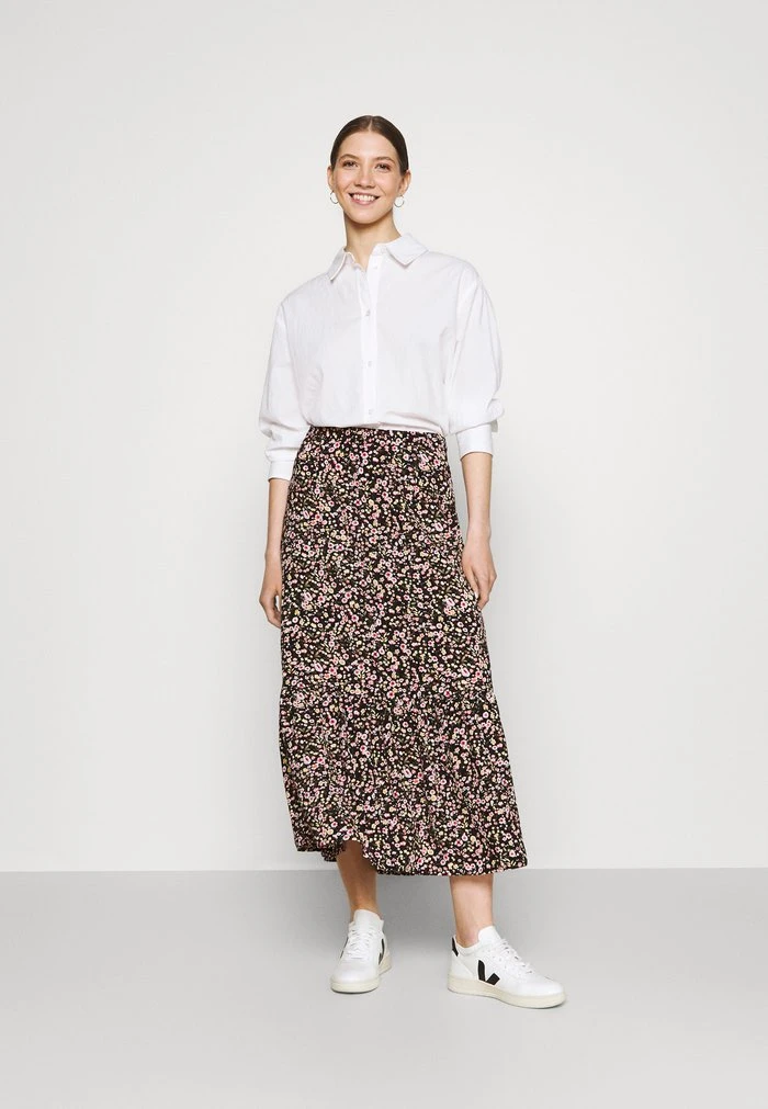 JDYURBAN MIDCALF SKIRT - Jupe Trapèze - Black/multicolor 2 JDYURBAN MIDCALF SKIRT - Jupe Trapèze - Black/multicolor – Image 2