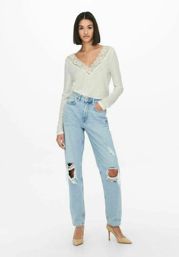 JDY T-shirt à Manches Longues - Cloud Dancer 2 JDY T-shirt à Manches Longues - Cloud Dancer – Image 2