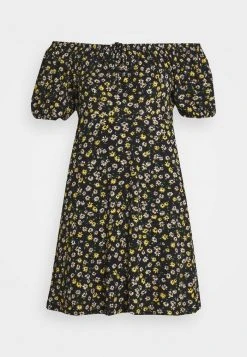 JDYGITTE SVAN OFF SHOULDER DRESS - Robe En Jersey - Black/yellow -JDY Soldes Magasin 1eea86d8ec4440ac8f47e76c133909a7