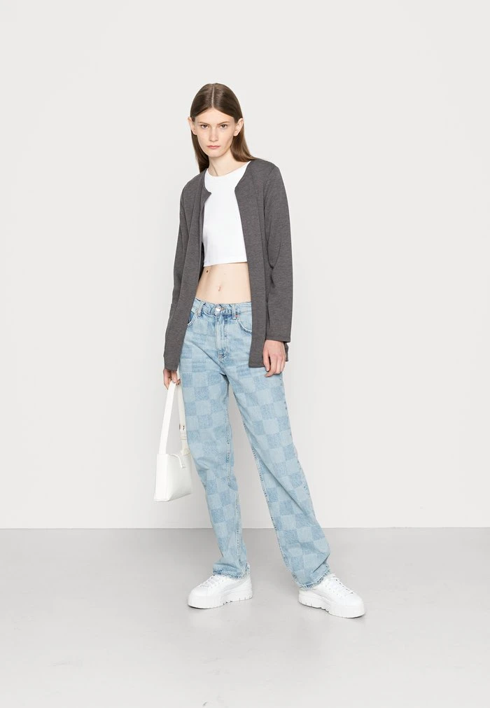 JDYSAGA NEW LONG CARDIGAN - Gilet - Dark Grey Melange Detail:melange 2 JDYSAGA NEW LONG CARDIGAN - Gilet - Dark Grey Melange Detail:melange – Image 2