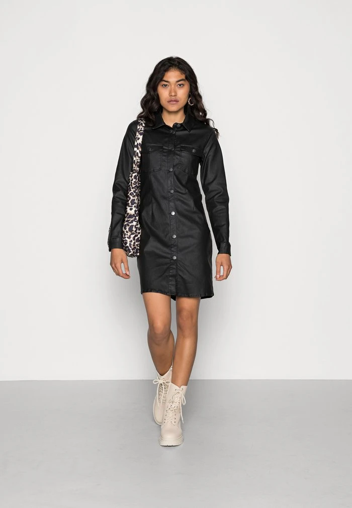 JDYNEWTHUNDER COATED DRESS - Robe De Jour - Black 2 JDYNEWTHUNDER COATED DRESS - Robe De Jour - Black – Image 2