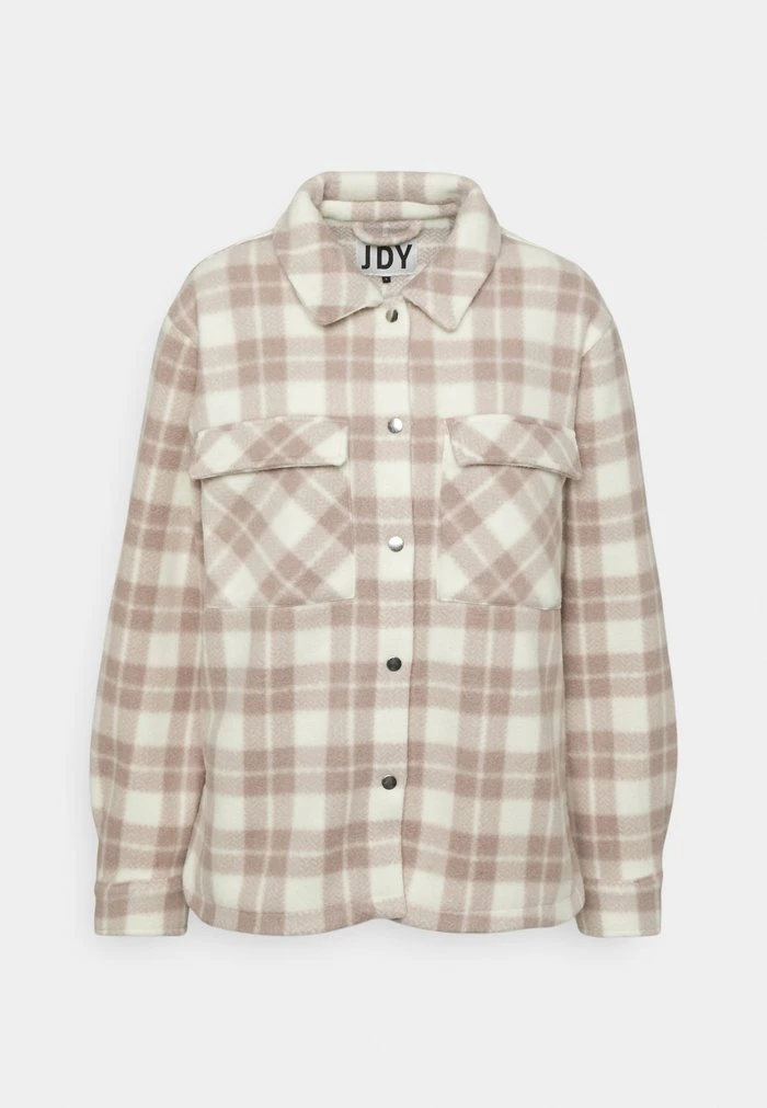 JDYHOLLY CHECK SHORT SHACKET - Veste Légère - Bark 1 JDYHOLLY CHECK SHORT SHACKET - Veste Légère - Bark