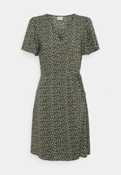 JDYSTAAR LIFE WRAP DRESS - Robe De Jour - Beetle/cement