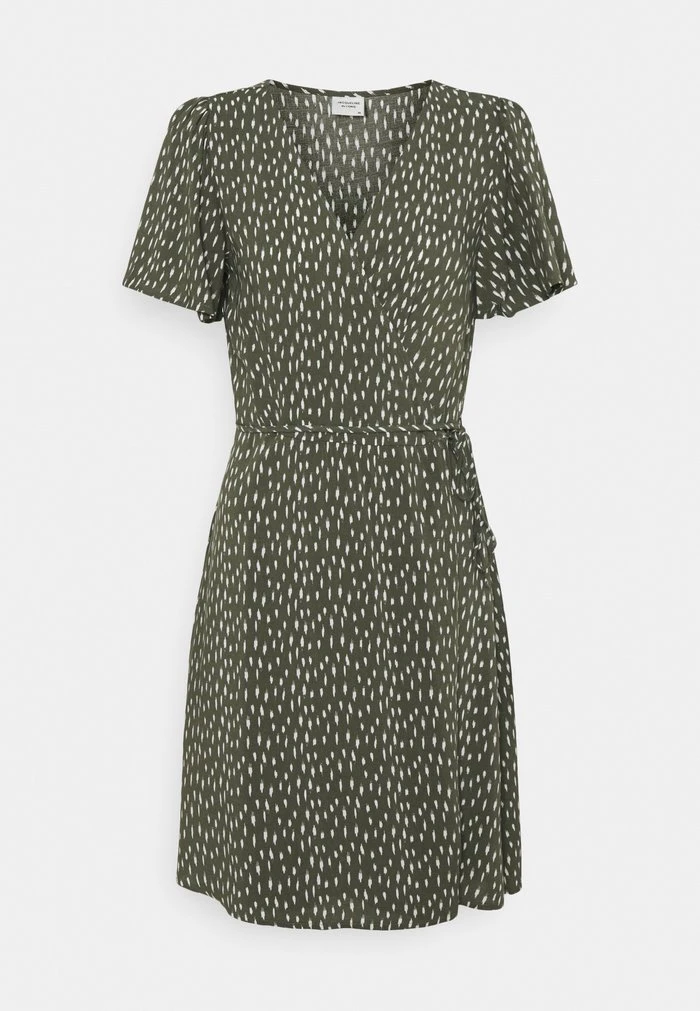 JDYSTAAR LIFE WRAP DRESS - Robe De Jour - Beetle/cement 1 JDYSTAAR LIFE WRAP DRESS - Robe De Jour - Beetle/cement