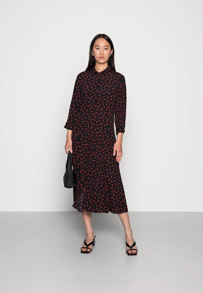 JDY MUNTE ABOVE CALF DRESS - Robe Chemise - Black High Risk Red Polka Dot 2 JDY MUNTE ABOVE CALF DRESS - Robe Chemise - Black High Risk Red Polka Dot – Image 2