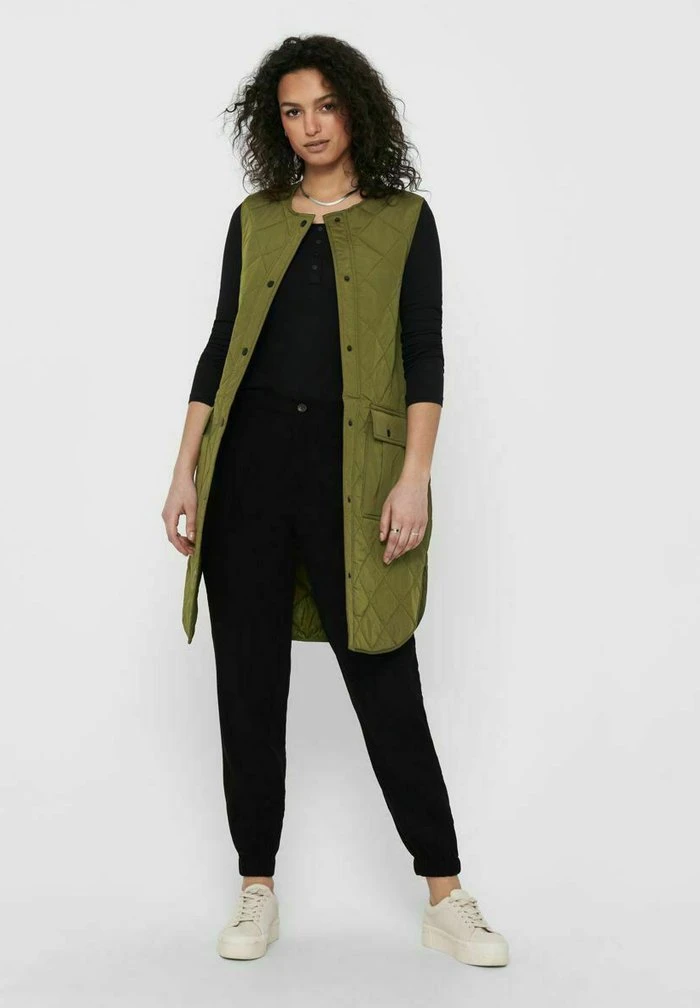 JDYAUGUSTA DIAMOND WAISTCOAT - Veste Sans Manches - Military Olive 2 JDYAUGUSTA DIAMOND WAISTCOAT - Veste Sans Manches - Military Olive – Image 2