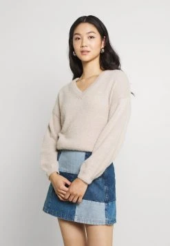 JDYALESSI LIFE V NECK - Pullover - Simply Taupe