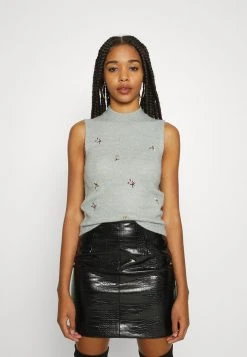 JDYNAT HIGH NECK VEST - Pullover - Tourmaline Melange