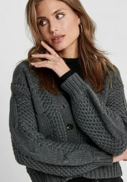 JDYJULIA CABLE CARDIGAN - Gilet - Dark Grey Melange -JDY Soldes Magasin 3258a439b8c54218adf2e03dcc57f1c1