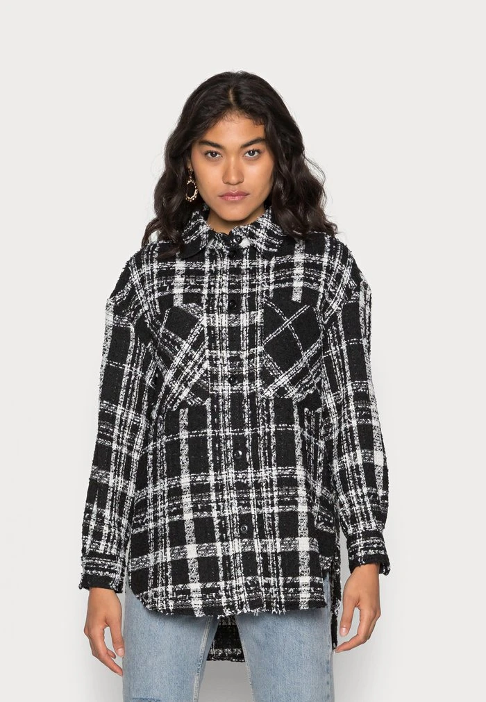 JDYGRACE SHACKET - Manteau Court - Black/white 1 JDYGRACE SHACKET - Manteau Court - Black/white