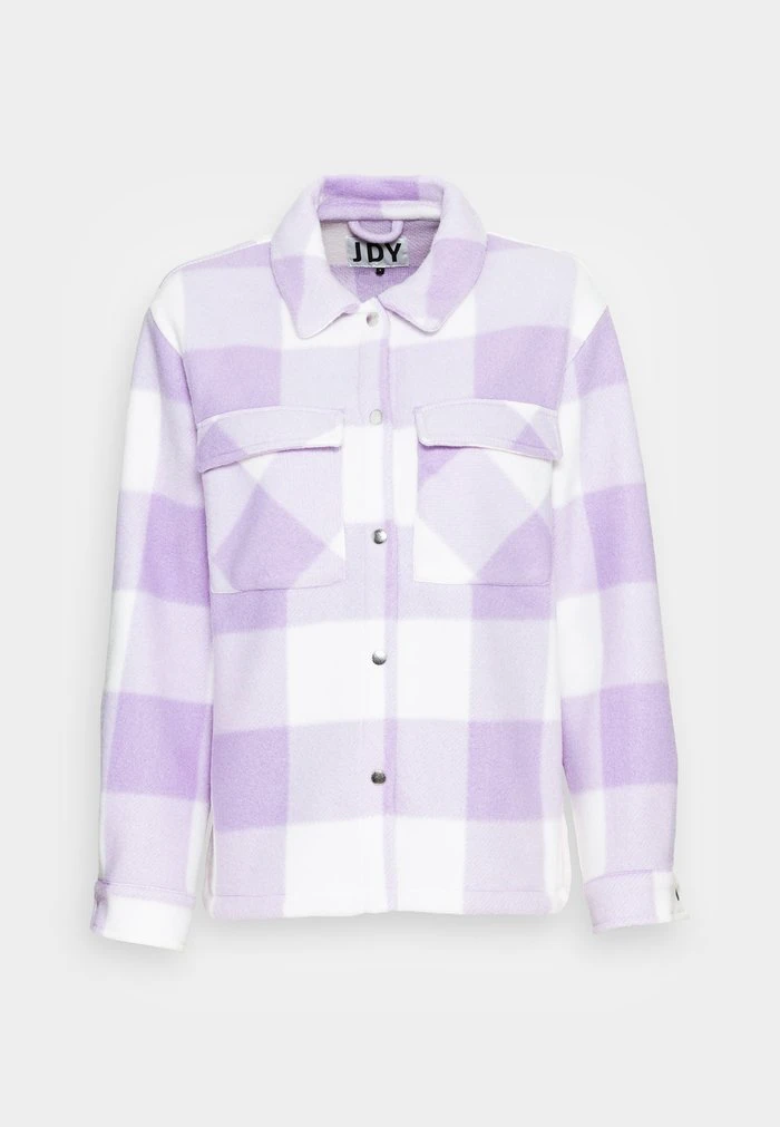 JDYHOLLY CHECK SHORT SHACKET - Veste Légère - Lavender 4 JDYHOLLY CHECK SHORT SHACKET - Veste Légère - Lavender – Image 4