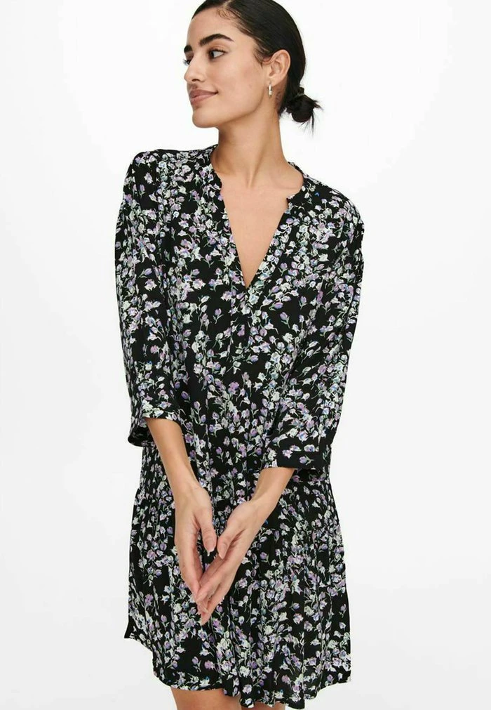 JDY BEDRUCKTES 3/4-ARM - Robe De Jour - Black 1 JDY BEDRUCKTES 3/4-ARM - Robe De Jour - Black