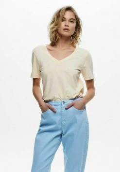 JDYFAROCK LIFE V NECK - T-shirt Basique - Oatmeal