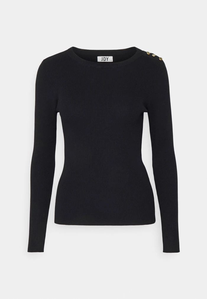 JDYPLUM O NECK BUTTON - Pullover - Black 5 JDYPLUM O NECK BUTTON - Pullover - Black – Image 5
