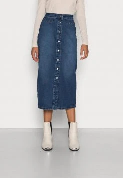 JDYNEWSANNA LIFE LONG SKIRT - Jupe En Jean - Dark Blue Denim