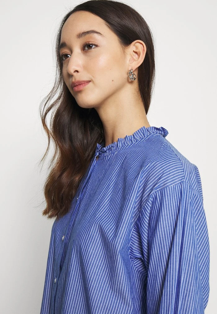 JDY BUBBLE LIFE FRILL LONG - Chemisier - Estate Blue/cloud Dancer 4 JDY BUBBLE LIFE FRILL LONG - Chemisier - Estate Blue/cloud Dancer – Image 4