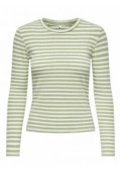 JDY OBERTEIL GESTREIFTES - Pullover - Basil -JDY Soldes Magasin 3fb05c4c7ff741529ec0fe788aab874e