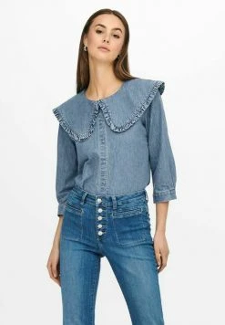 JDY 3/4 ÄRMEL KRAGEN - Chemisier - Light Blue Denim