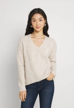 JDYANNE WIDE V NECK - Pullover - Pumice Stone