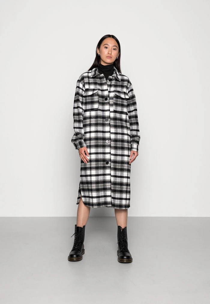 JDY UMALA LONG CHECK JACKET - Manteau Classique - Black 1 JDY UMALA LONG CHECK JACKET - Manteau Classique - Black