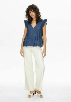 JDY RÜSCHEN - Blouse - Medium Blue Denim -JDY Soldes Magasin 4baec9ddf1cc4a2385801bcbe172fdb8