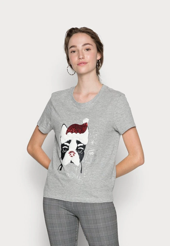 JDYCALLIE LIFE X MAS - T-shirt Imprimé - Light Grey Melange 1 JDYCALLIE LIFE X MAS - T-shirt Imprimé - Light Grey Melange