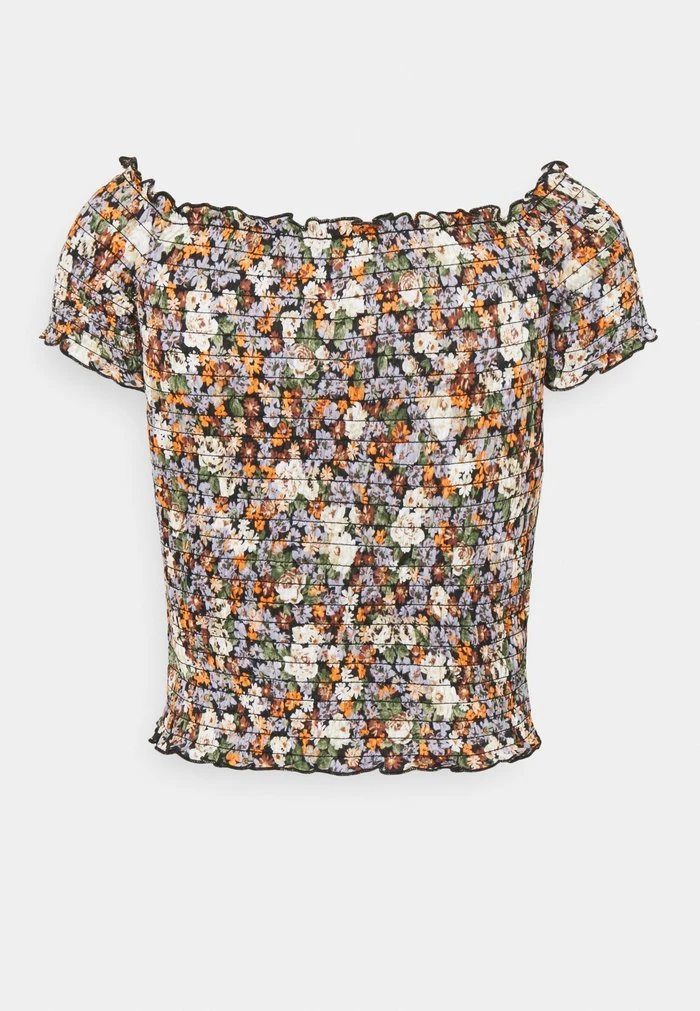 JDYBOA SMOCK - T-shirt Imprimé - Black/purple Flower 2 JDYBOA SMOCK - T-shirt Imprimé - Black/purple Flower – Image 2