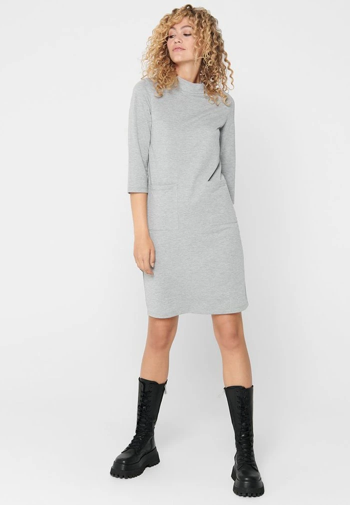 JDY Robe En Jersey - Light Grey Melange 2 JDY Robe En Jersey - Light Grey Melange – Image 2