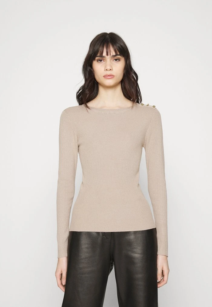 JDYPLUM O NECK BUTTON - Pullover - Simply Taupe 1 JDYPLUM O NECK BUTTON - Pullover - Simply Taupe