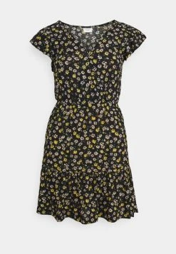 JDYGITTE SVAN CAPSLEEVE DRESS - Robe De Jour - Black /yellow -JDY Soldes Magasin 5922df78c3444a6d9667a41f87ceee22