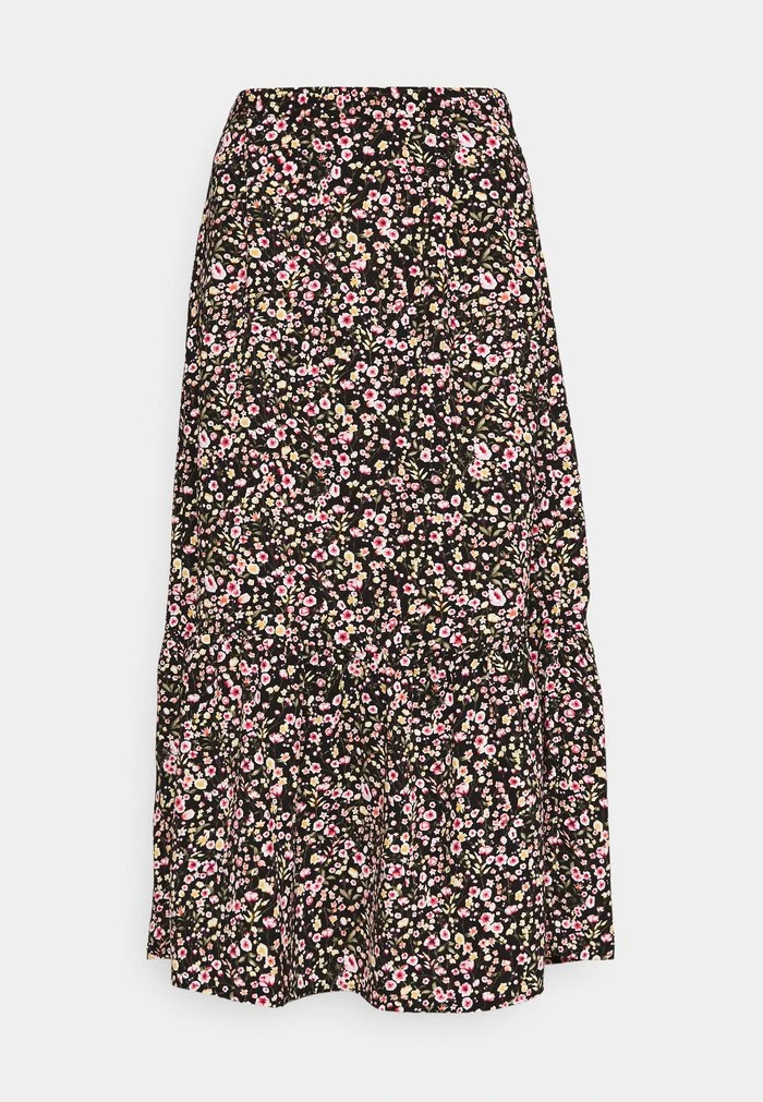 JDYURBAN MIDCALF SKIRT - Jupe Trapèze - Black/multicolor 4 JDYURBAN MIDCALF SKIRT - Jupe Trapèze - Black/multicolor – Image 4