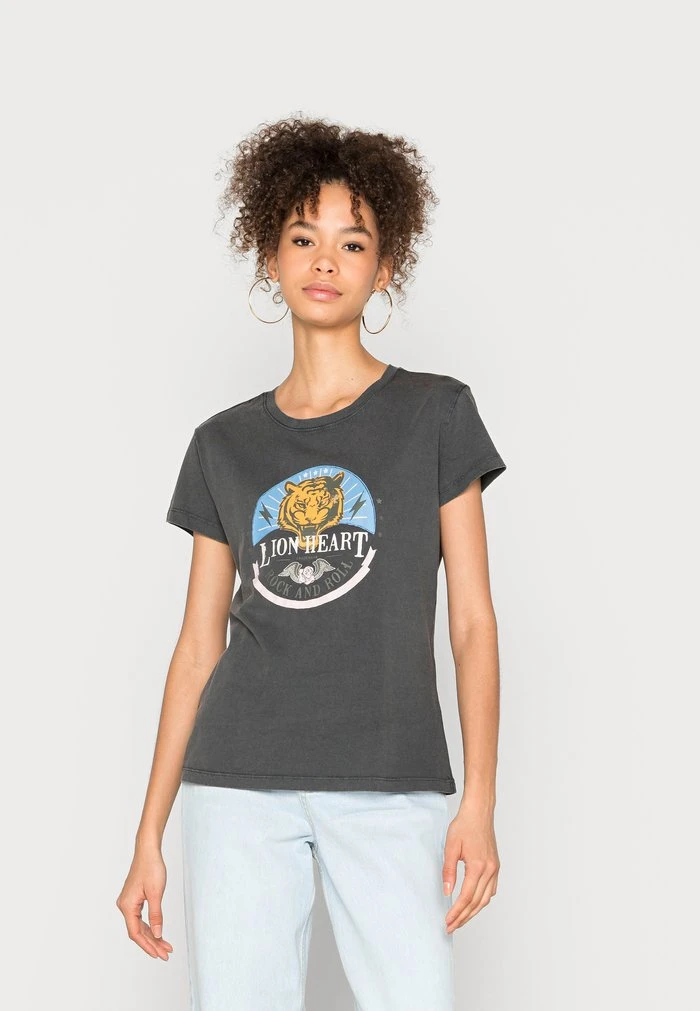 JDYFAROCK - T-shirt Imprimé - Obsidian/lion Heart 1 JDYFAROCK - T-shirt Imprimé - Obsidian/lion Heart