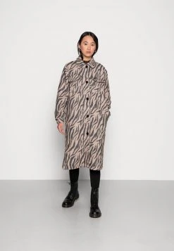 JDY UMALA LONG CHECK JACKET - Manteau Classique - Portabella Detail Black