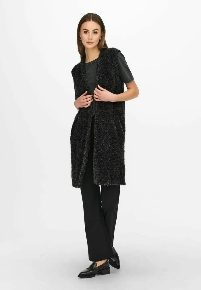 JDY Veste Sans Manches - Dark Grey Melange 2 JDY Veste Sans Manches - Dark Grey Melange – Image 2