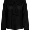 JDY PLISSEEKRAGEN - Blouse - Black