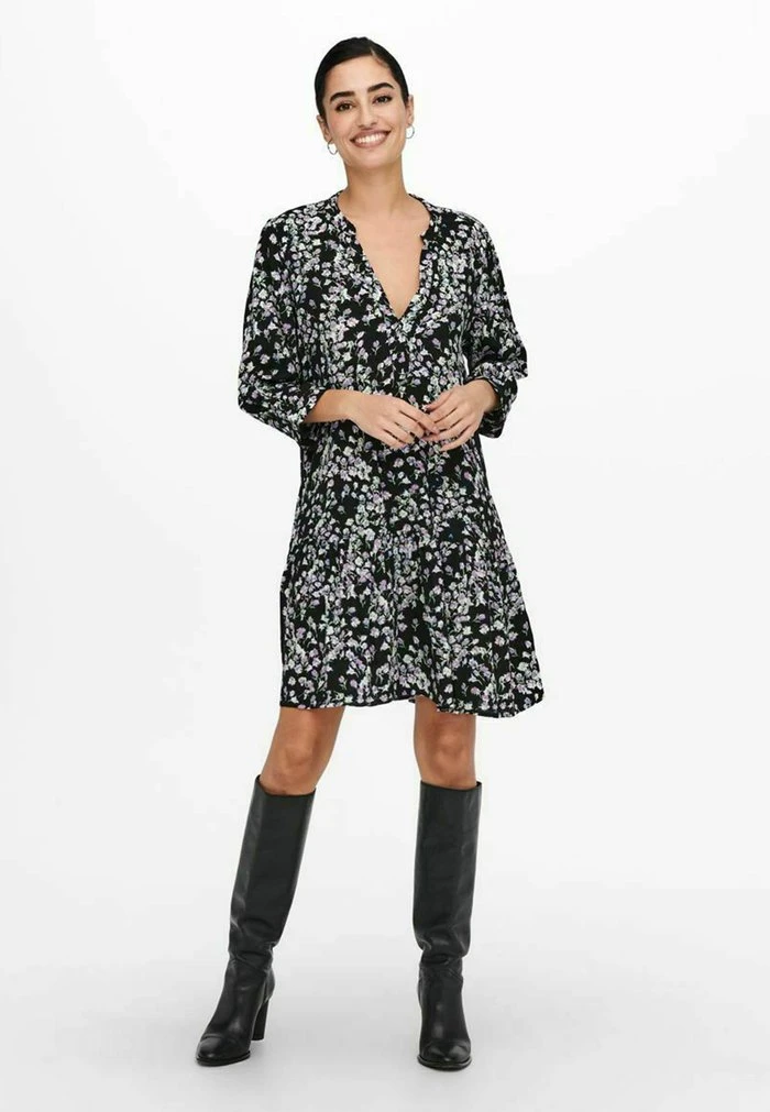 JDY BEDRUCKTES 3/4-ARM - Robe De Jour - Black 2 JDY BEDRUCKTES 3/4-ARM - Robe De Jour - Black – Image 2