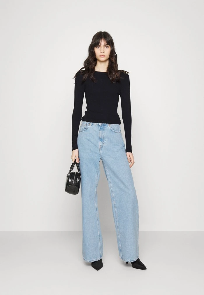 JDYPLUM O NECK BUTTON - Pullover - Black 2 JDYPLUM O NECK BUTTON - Pullover - Black – Image 2