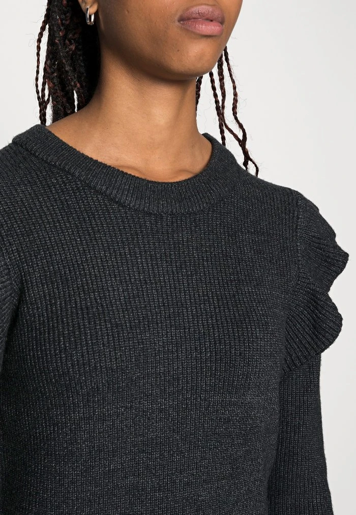 JDY WILLA FRILL DRESS - Robe Pull - Dark Grey Melange 5 JDY WILLA FRILL DRESS - Robe Pull - Dark Grey Melange – Image 5