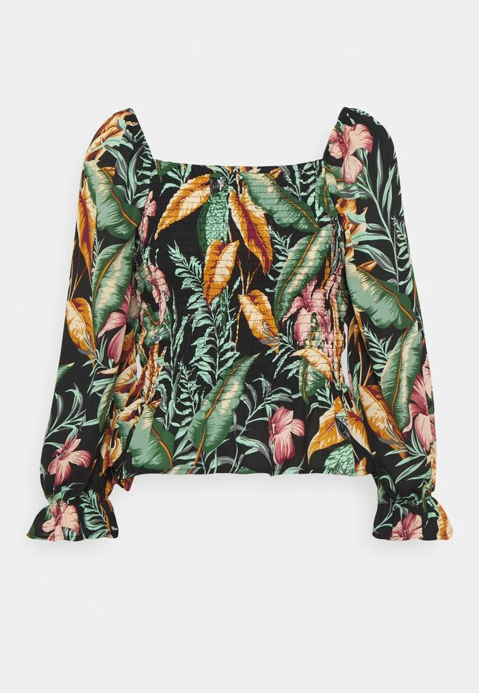 JDYMINA 3/4 SMOCK - T-shirt à Manches Longues - Black/multicolor 1 JDYMINA 3/4 SMOCK - T-shirt à Manches Longues - Black/multicolor