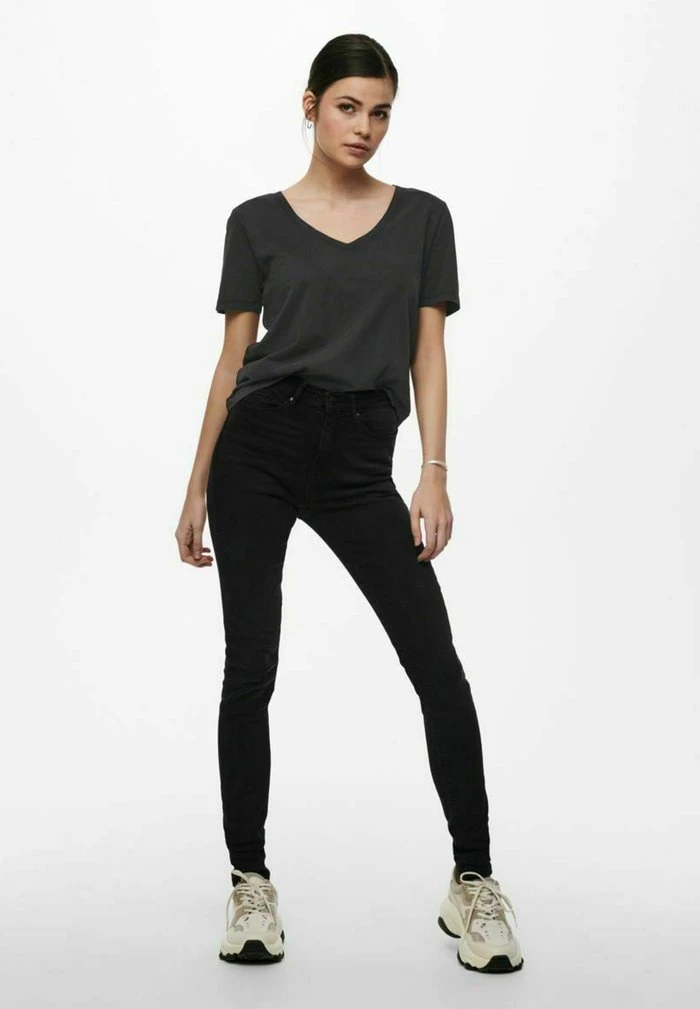 JDYFAROCK LIFE V NECK - T-shirt Basique - Black 2 JDYFAROCK LIFE V NECK - T-shirt Basique - Black – Image 2