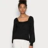 JDYRUE JESSIE SQUARE NECK - Pullover - Black