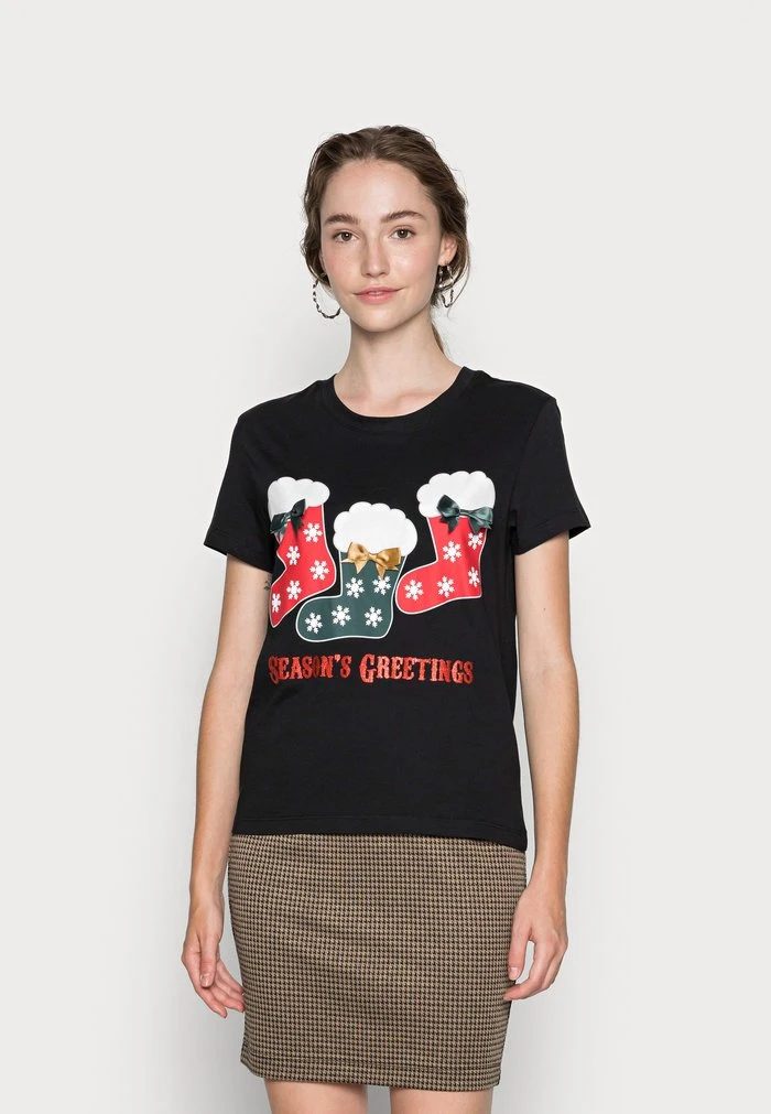 JDYCALLIE LIFE X MAS - T-shirt Imprimé - Black 1 JDYCALLIE LIFE X MAS - T-shirt Imprimé - Black